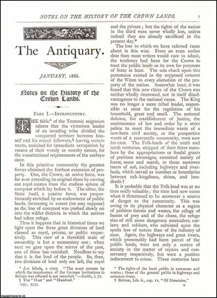 Item #607542 Notes on The History of The Crown Lands. An original article from The Antiquary...