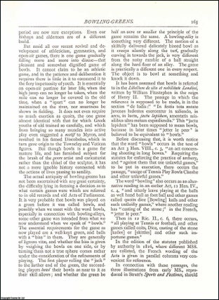 Item #607561 Bowling Greens. An original article from The Antiquary Magazine, 1886. Stephanotis
