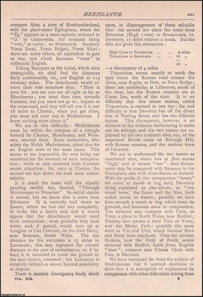 Item #607634 Mediolanum. An original article from The Antiquary Magazine, 1889. A. Hall