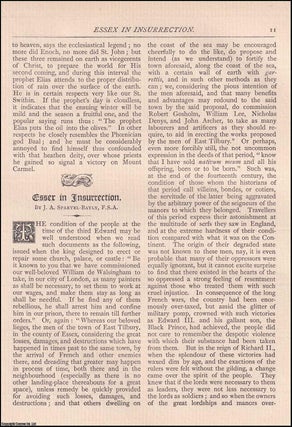Item #607639 Essex in Insurrection. An original article from The Antiquary Magazine, 1889. J. A....