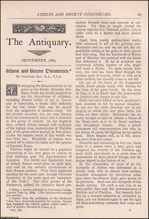 Item #607650 Athens and Recent Discoveries. An original article from The Antiquary Magazine,...