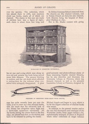 Item #607677 Books in Chains. An original article from The Antiquary Magazine, 1890. Stated