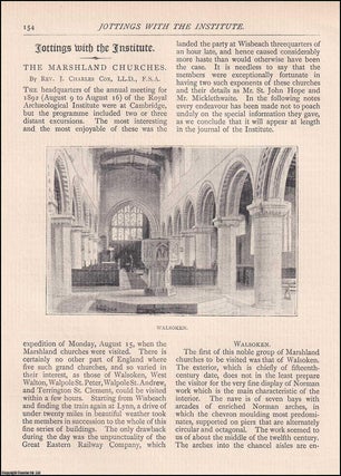 Item #607681 Jottings with The Institute. The Marshland Churches. An original article from The...