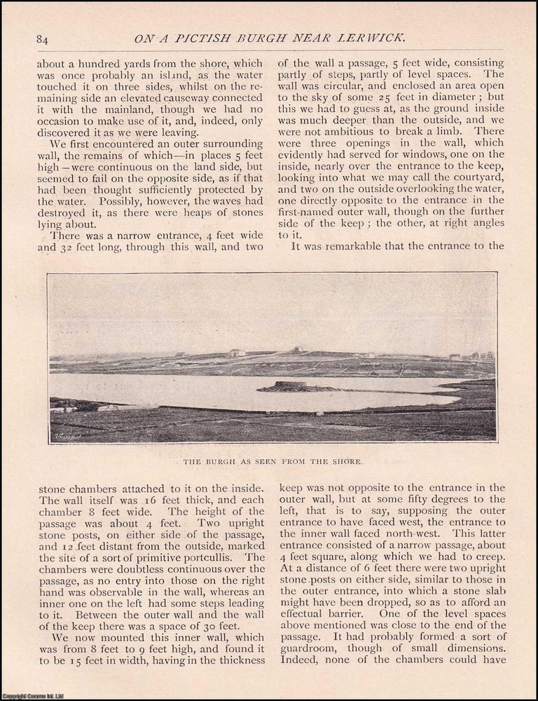 Item #607748 A Pictish Burgh near Lerwick. 4 pages. An article printed in 1895, written by E....