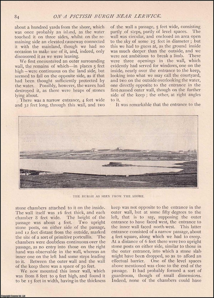 Item #607748 A Pictish Burgh near Lerwick. 4 pages. An article printed in 1895, written by E....