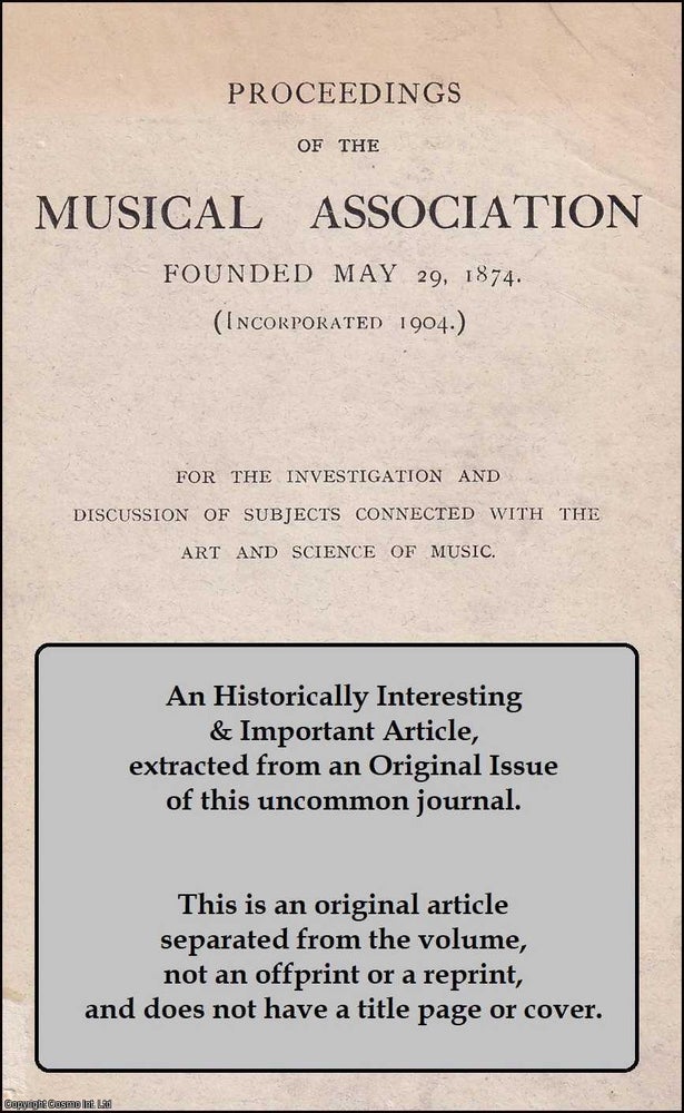 Item #608079 In The Light of The Musical Practices of Bushman, Hottentot and Bantu. 11 pages, 1...