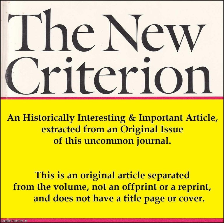 Item #608255 Finding Significance, Telling The Story. An original article from The New Criterion,...