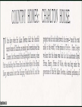 Item #609082 Charlton House. Several pictures and accompanying text, removed from an original...