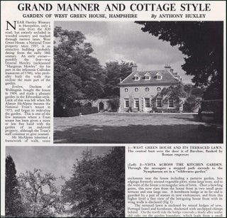 Item #609195 Grand Manner and Cottage Style: Garden of West Green House, Hampshire. Several...