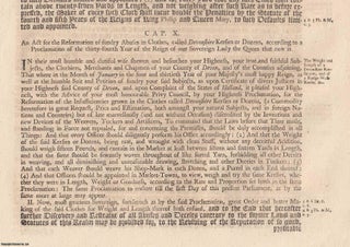 Item #609339 An Act for The Reformation of Sundry Abuses in Clothes, called Devonshire Kersies or...