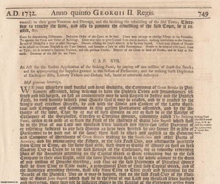 Item #609387 South Sea Bubble : National Debt Act 1731 c. 17. An Act for The Further Application...