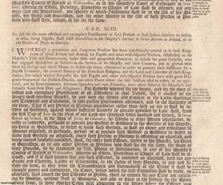 Item #609397 Persuading Soldiers to Desert, etc. Act 1715 c. 47. An Act for The Exemplary...