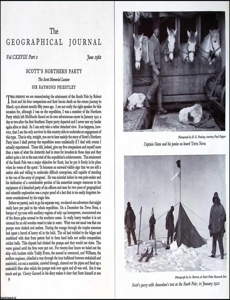 Item #610271 Robert Scott's Northern Party : Remembering the attainment of the South Pole. An original article from the Geographical Journal of The Royal Geographical Society, 1962. Raymond Priestley.