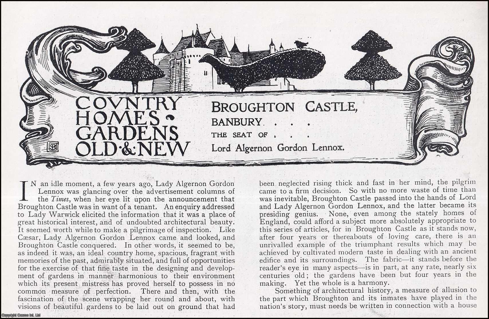 Lord Samuelson Banubry Broughton Castle, Banbury. The Seat of Lord Algernon Gordon Lennox ...