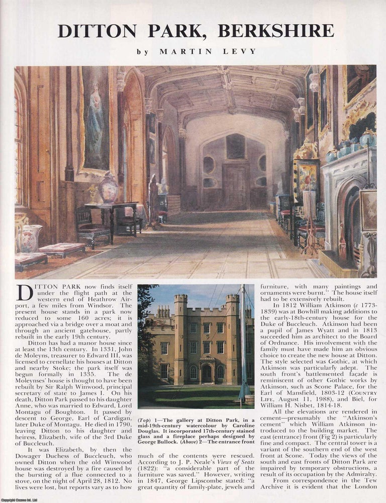 Item #613284 Ditton Park, Berkshire. Several pictures and accompanying text, removed from an...