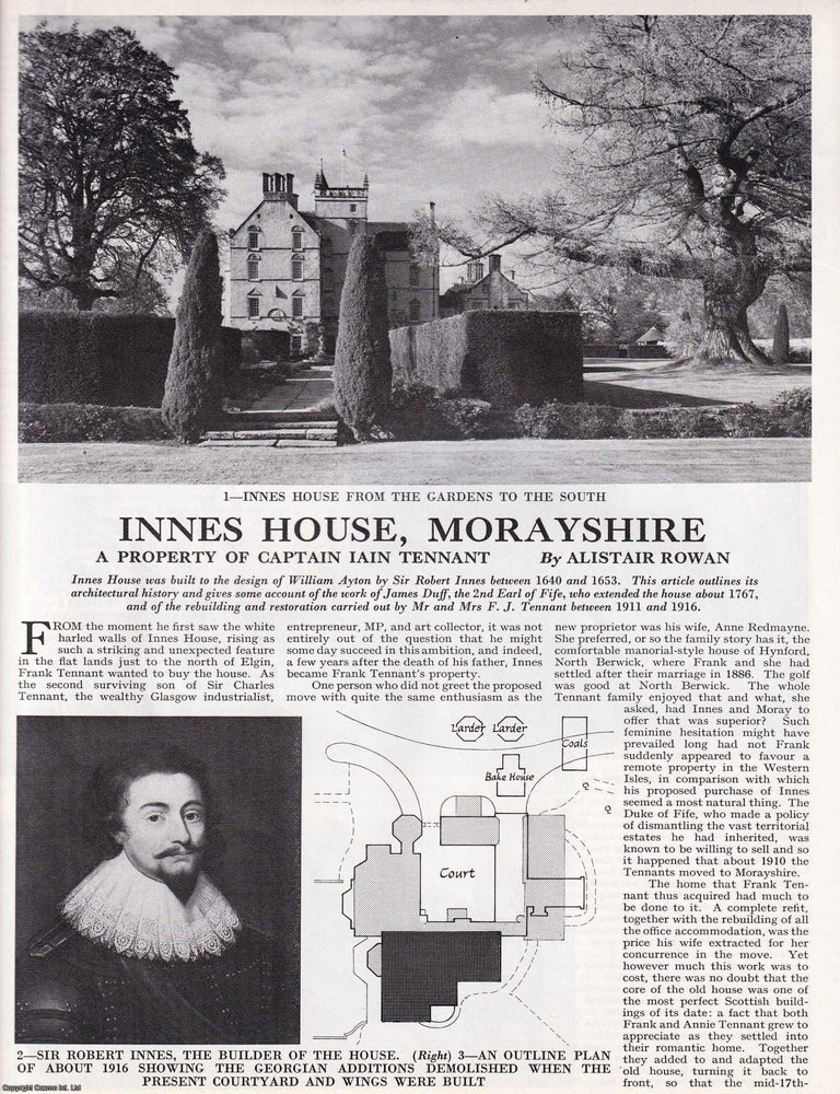 Item #613305 Innes House, Morayshire. A Property of Captain Iain Tennant. Several pictures and...