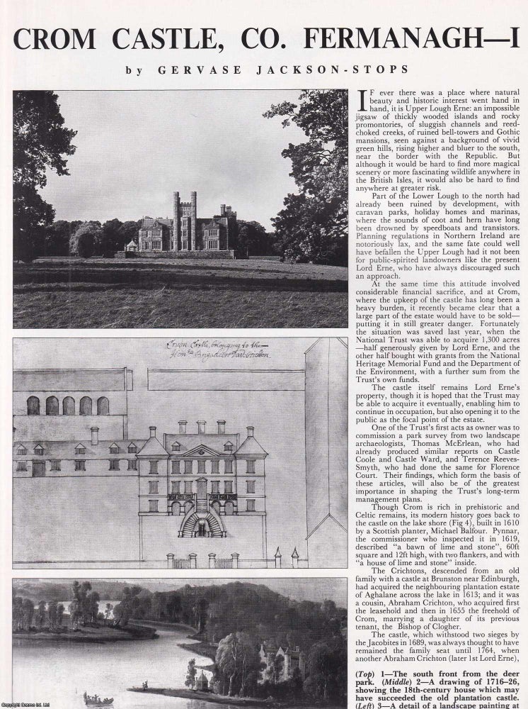 Item #613513 Crom Castle, Co. Fermanagh - Parts I and II. Several pictures and accompanying text,...