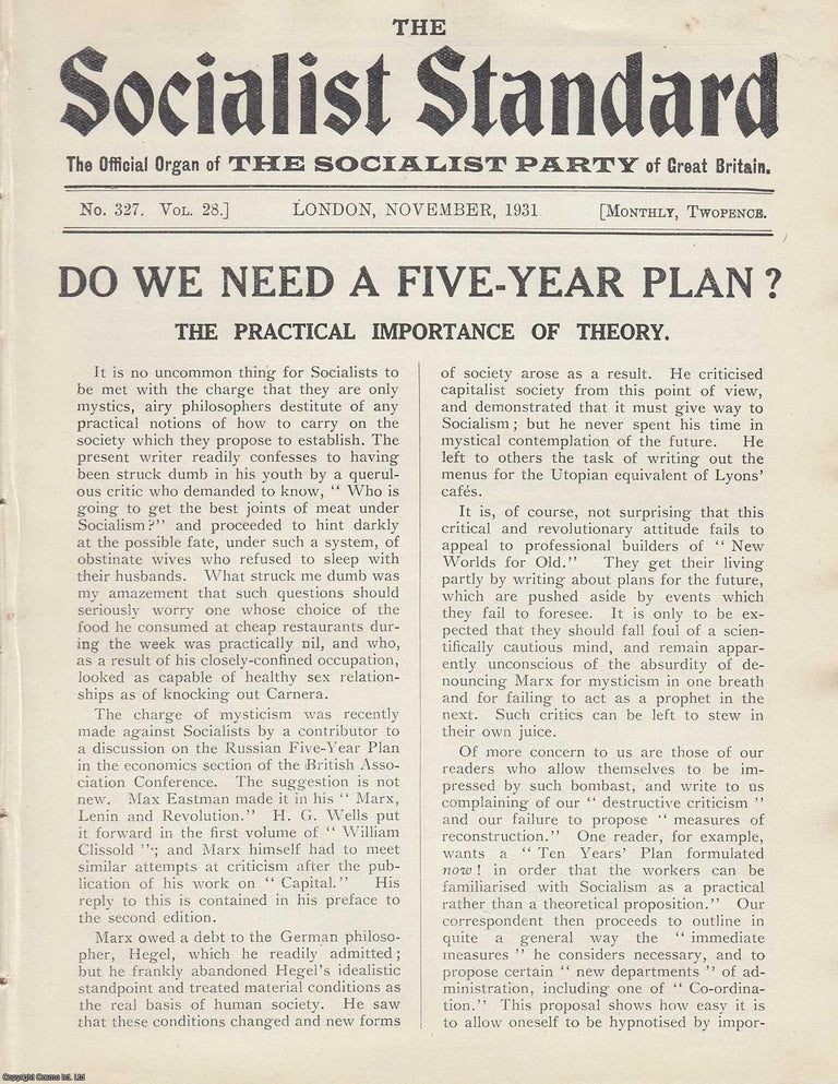Item #613645 Do We Need a Five-Year Plan? The Practical Importance of Theory. A short article...
