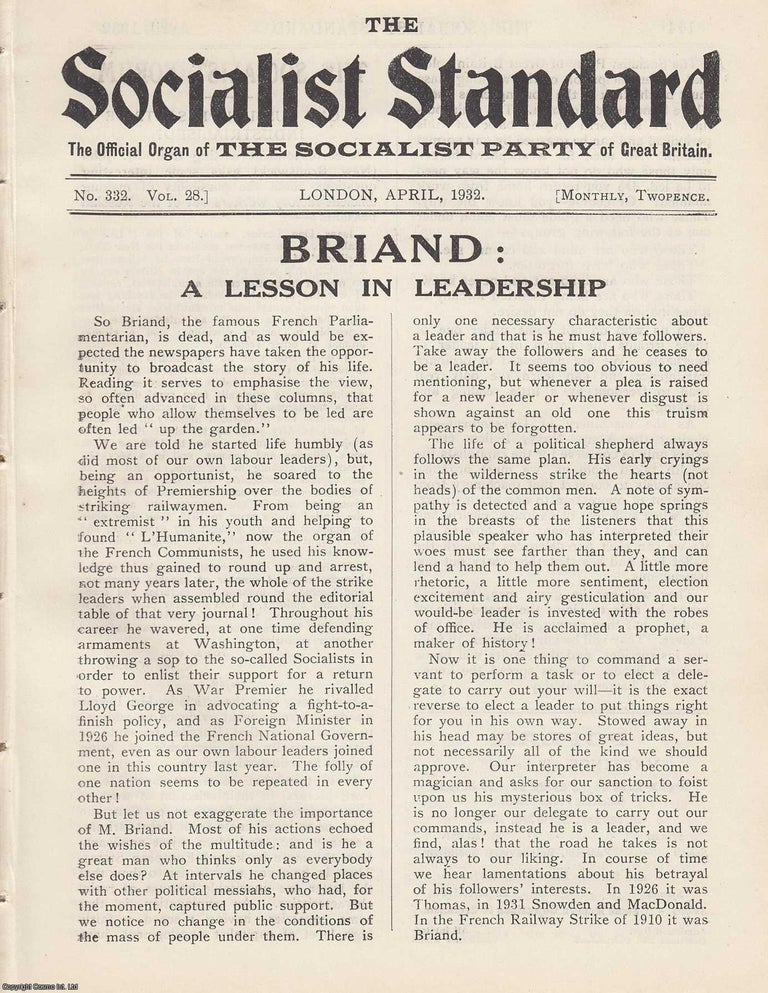 Item #613650 Briand: A Lesson in Leadership. A short article contained in a complete 16 page...