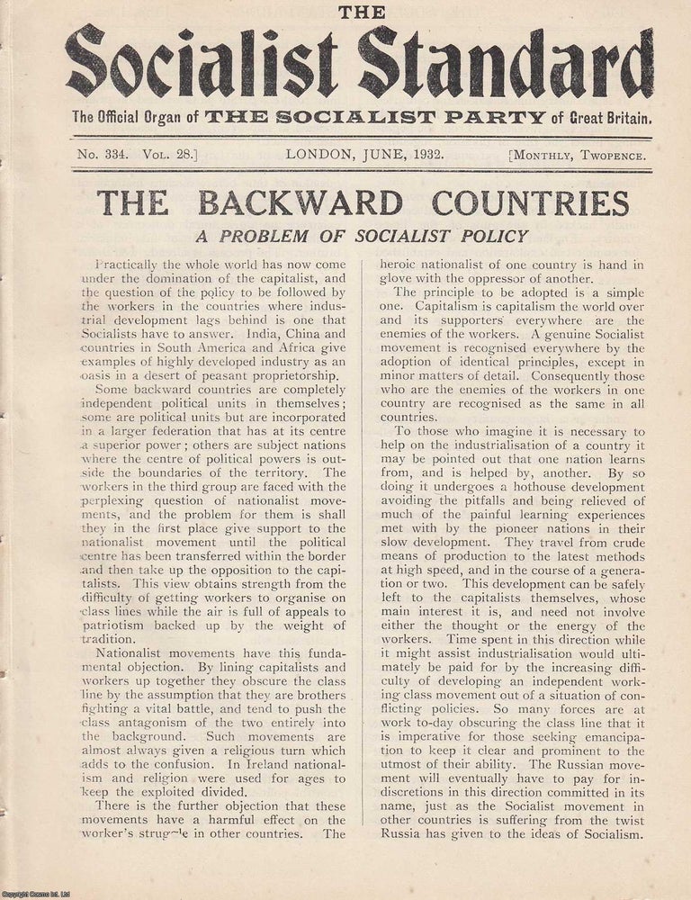 Item #613652 The Backward Countries. A Problem of Socialist Policy. A short article contained in...