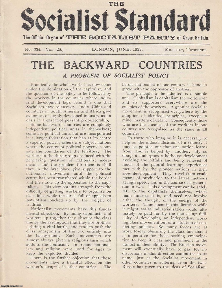 Item #613652 The Backward Countries. A Problem of Socialist Policy. A short article contained in...