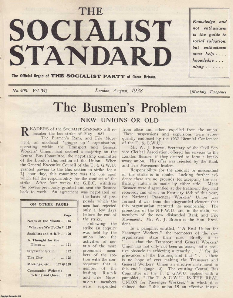 Item #613673 The Busmen's Problem. New Unions or Old. A short article contained in a...