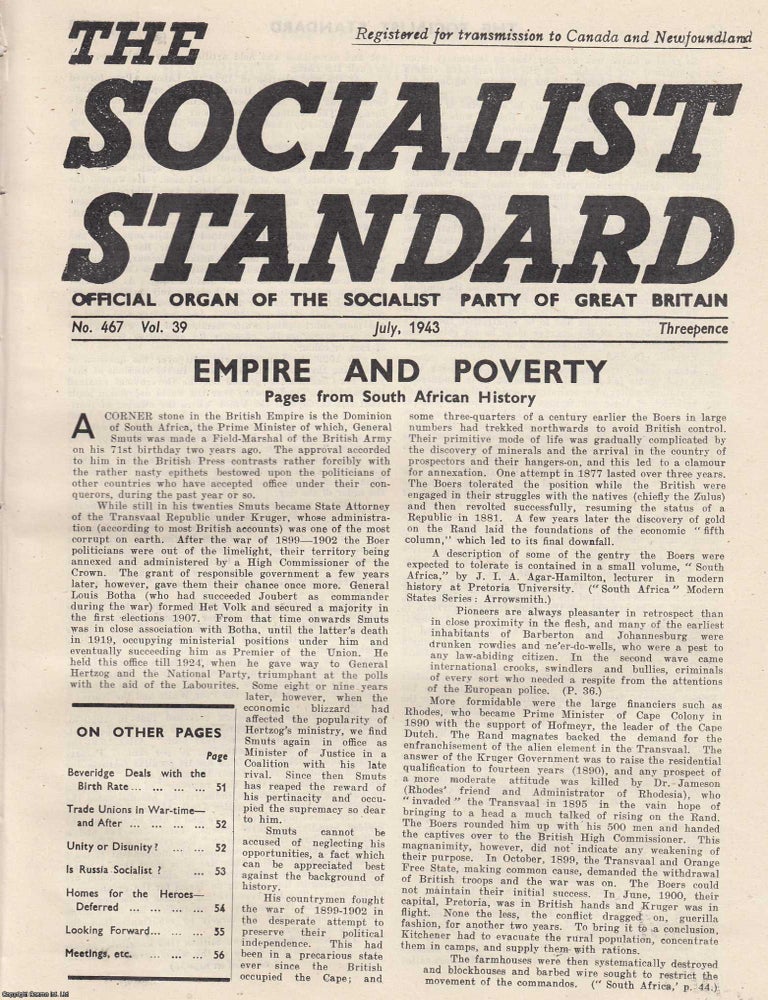 Item #613697 Empire and Poverty. Pages from South African History. A short article contained in a...