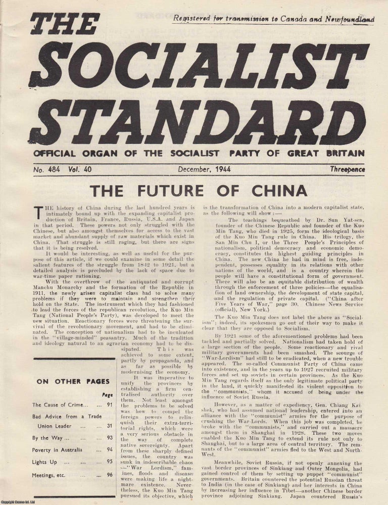 Item #613713 The Future of China. A short article contained in a complete 8 page issue of The...