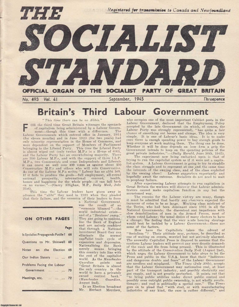 Item #613722 Britain's Third Labour Government. A short article contained in a complete 8...
