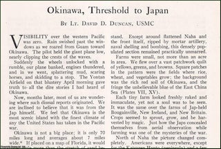 Item #614823 Okinawa, Threshold to Japan. An original article from The National Geographic...
