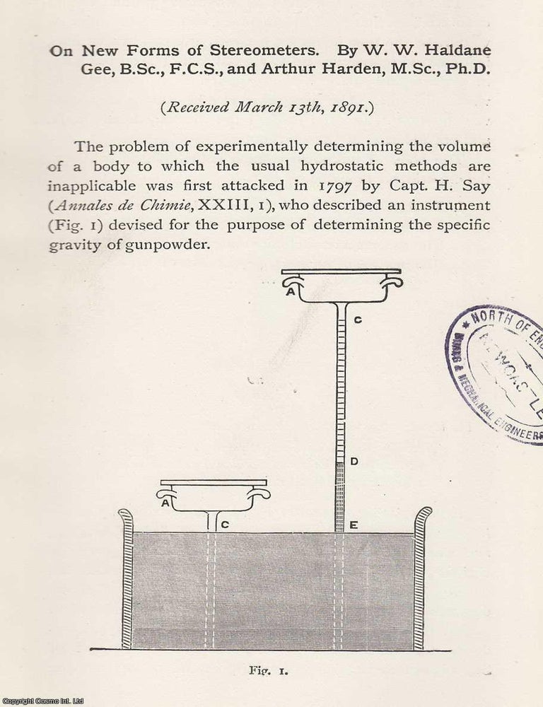 Item #615530 New Forms of Stereometers. An original article from the Memoirs of the Literary and...