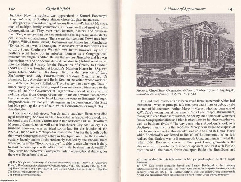 Item #619092 A Matter of Appearances: The Boothroyds and Southport Congregationalism. 10 pages, 1...