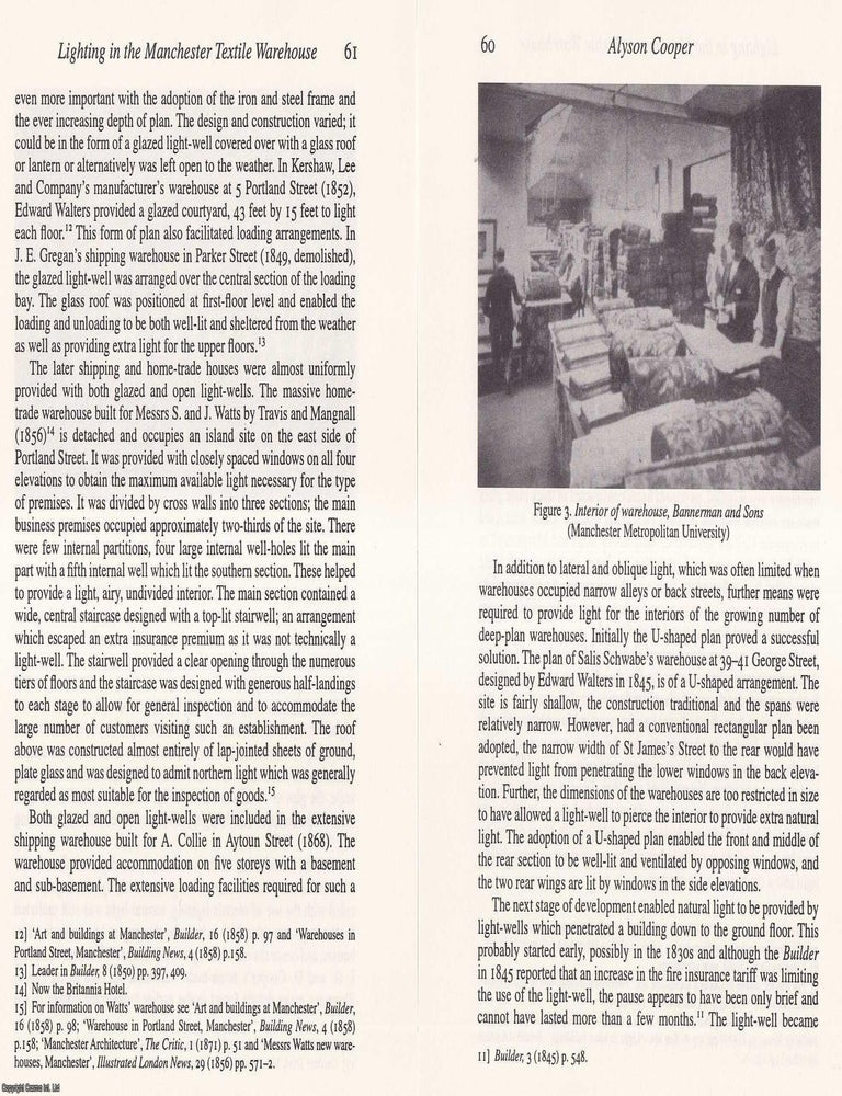 Item #619145 Natural and Artificial Lighting in The Manchester Textile Warehouse. An original...