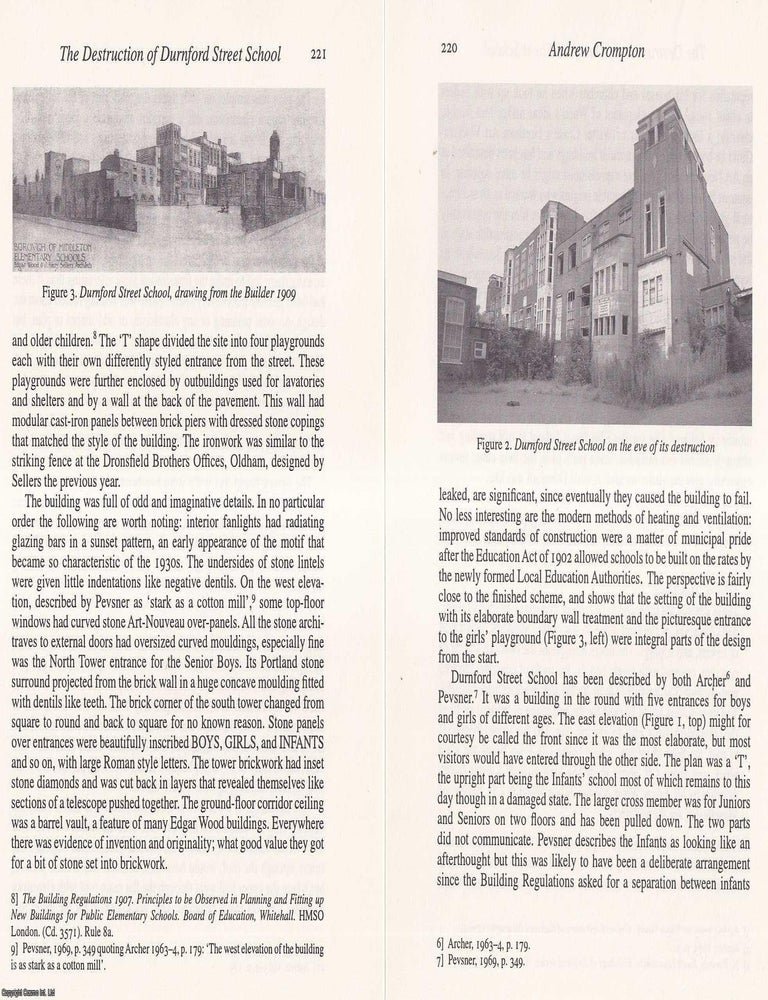 Item #619153 The Destruction of Durnford Street School, Middleton. An original article from the...