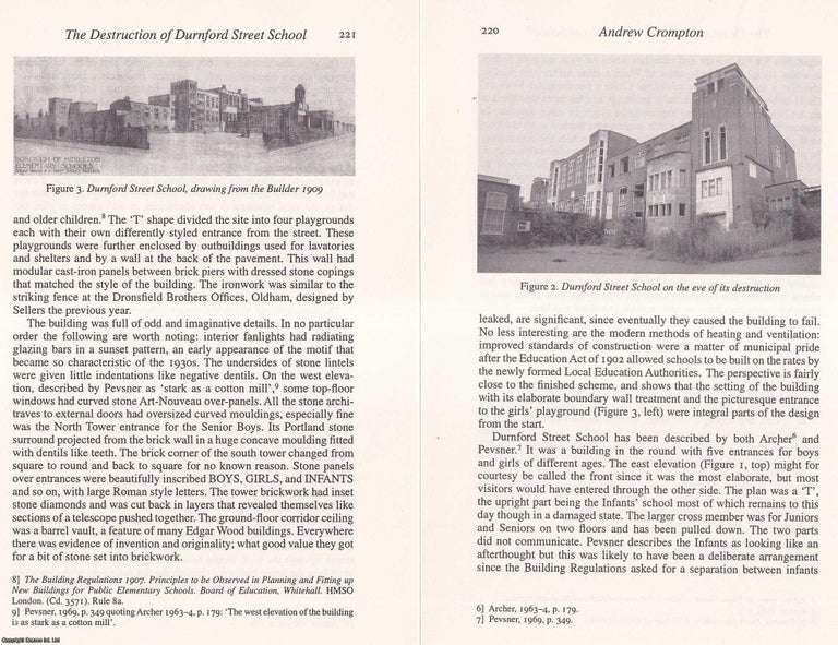 Item #619153 The Destruction of Durnford Street School, Middleton. An original article from the...