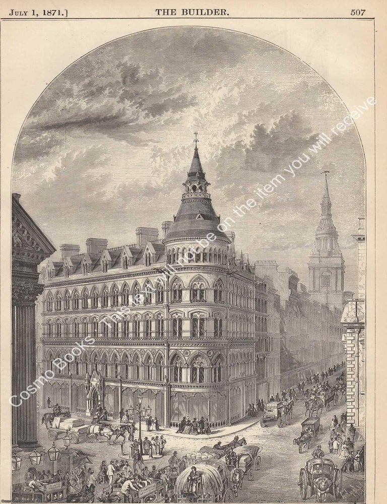 Item #620961 1871 : Mansion-House Buildings, London. John and John Belcher, Architects. An...
