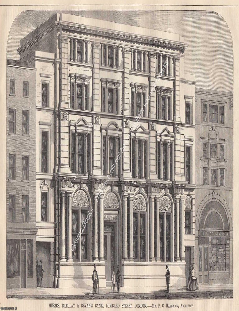 Item #621301 1864 : Messrs. Barclay and Bevan's Bank, Lombard Street, London. P. C....