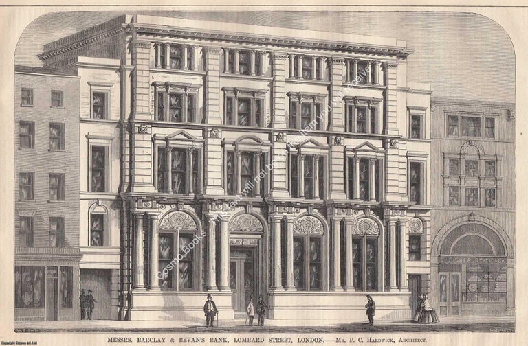 Item #621301 1864 : Messrs. Barclay and Bevan's Bank, Lombard Street, London. P. C....