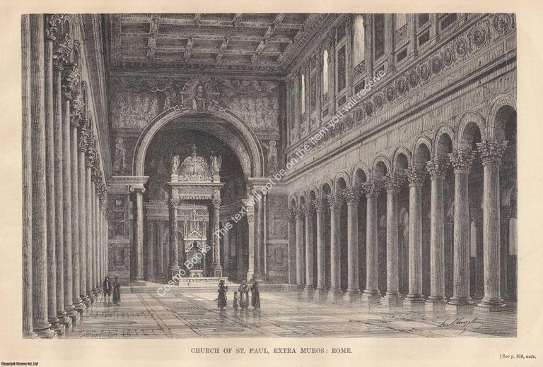 Item #621437 1872 : Church of St. Paul, Extra Muros: Rome. An original page from The Builder. An...