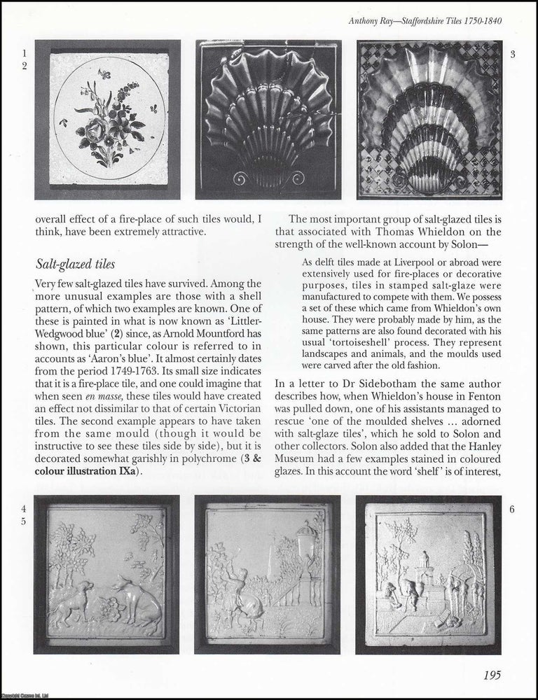 Item #621488 Staffordshire Tiles 1750-1840. An original article from the English Ceramic Circle,...