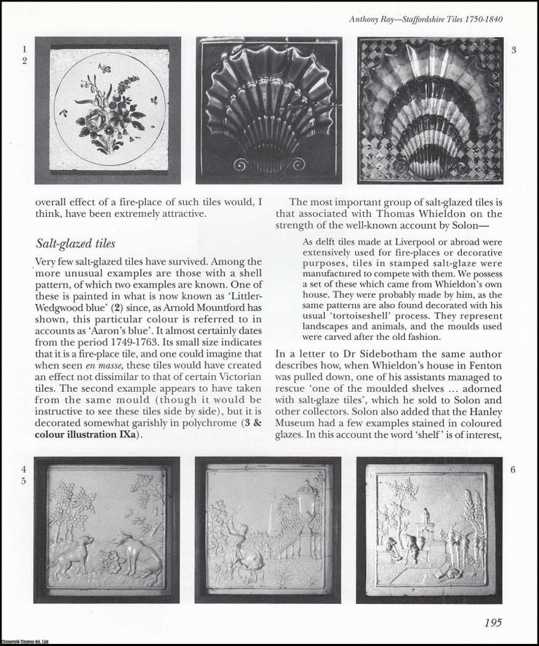 Item #621488 Staffordshire Tiles 1750-1840. An original article from the English Ceramic Circle,...