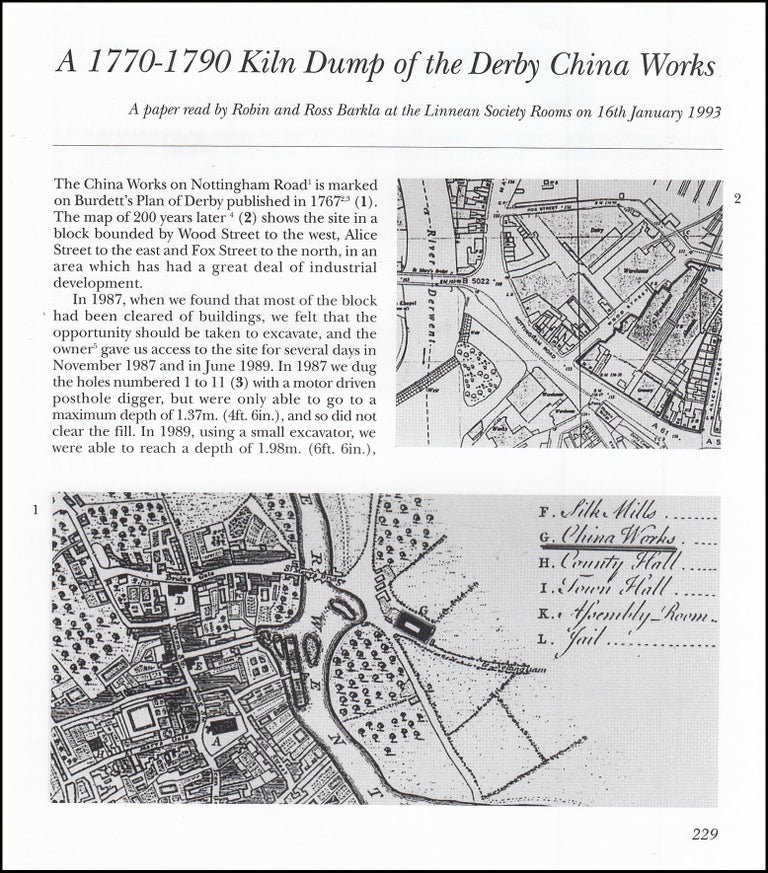 Item #621492 A 1770-1790 Kiln Dump of The Derby China Works. 11 pages, illustrated with black...