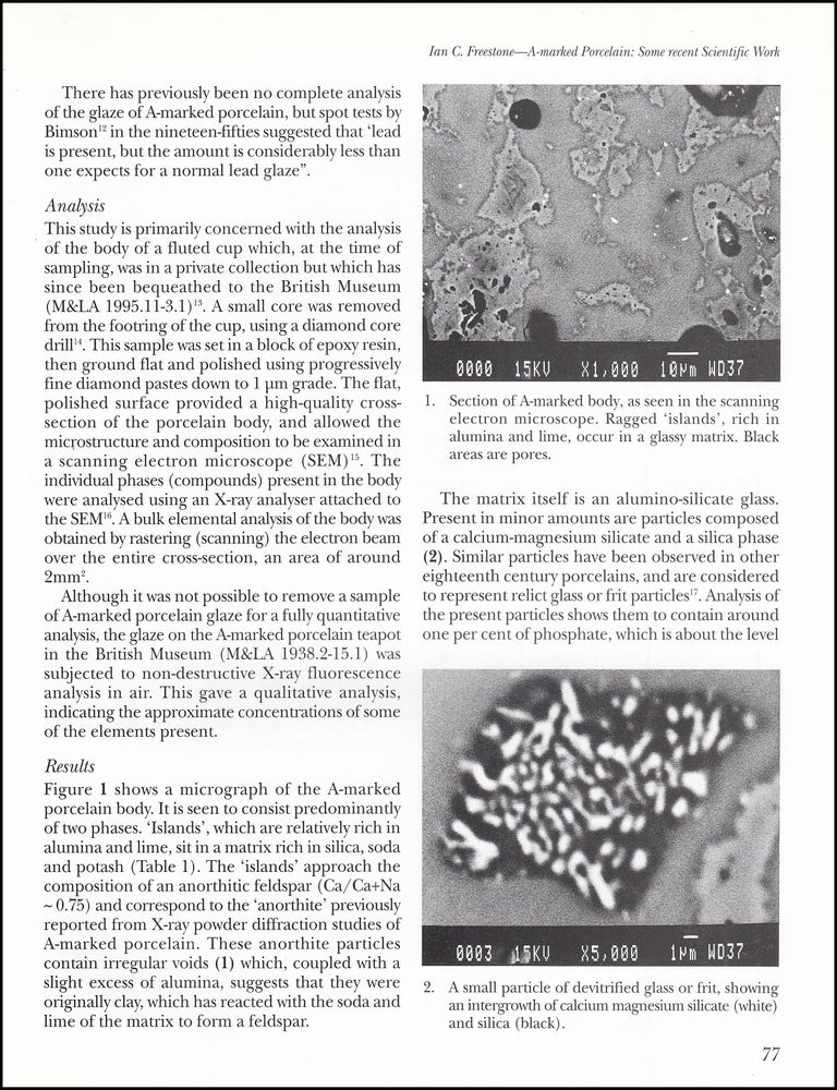 Item #621513 A Marked Porcelain: Some Recent Scientific Work. 9 pages, illustrated with black...
