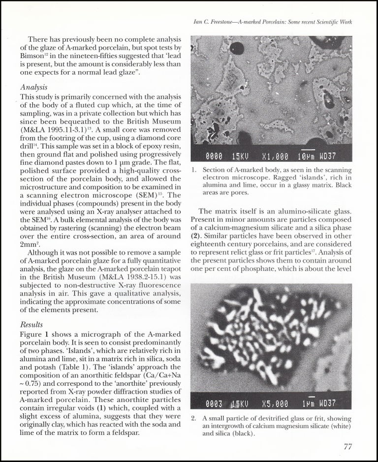 Item #621513 A Marked Porcelain: Some Recent Scientific Work. 9 pages, illustrated with black...