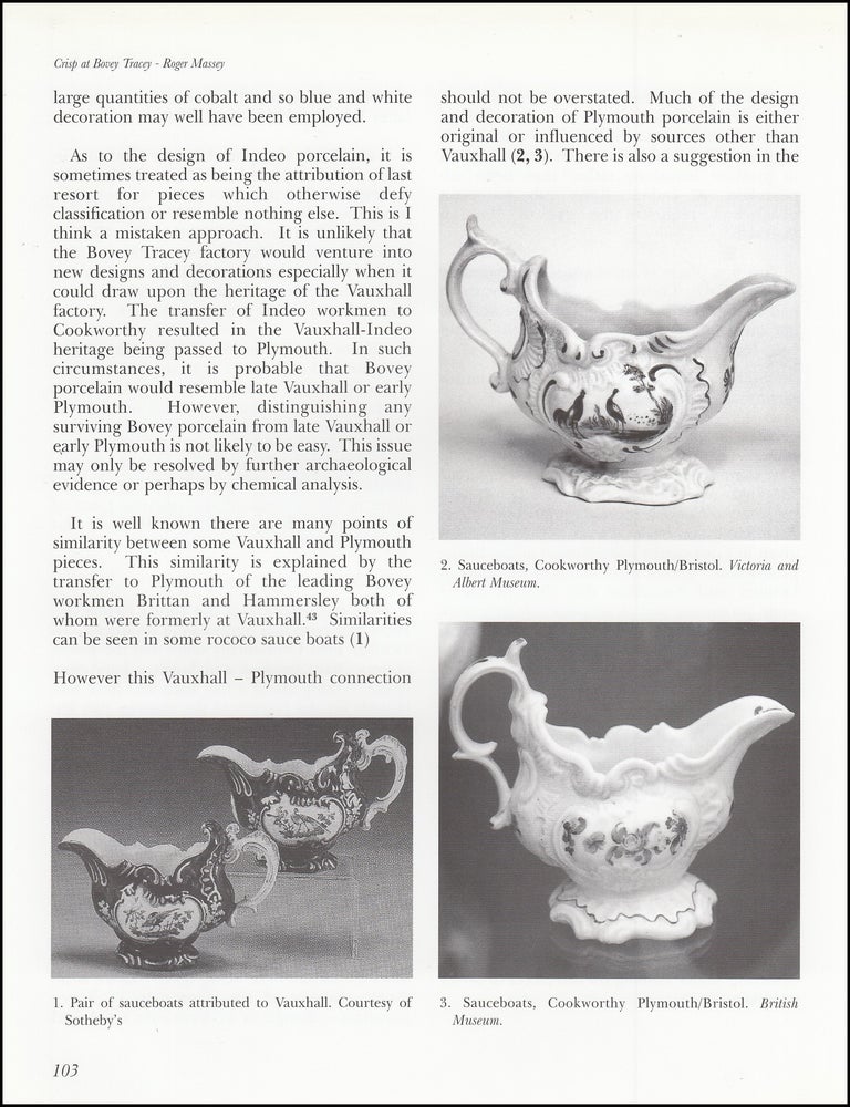 Item #621539 Nicholas Crisp at Bovey Tracey. An original article from the English Ceramic Circle,...