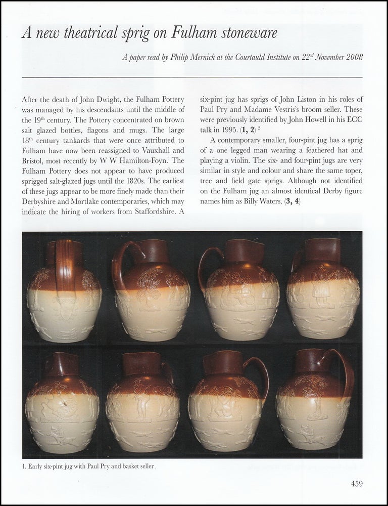 Item #621553 A New Theatrical Sprig on Fulham Stoneware. 6 pages, illustrated with coloured...