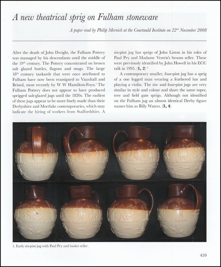 Item #621553 A New Theatrical Sprig on Fulham Stoneware. 6 pages, illustrated with coloured...