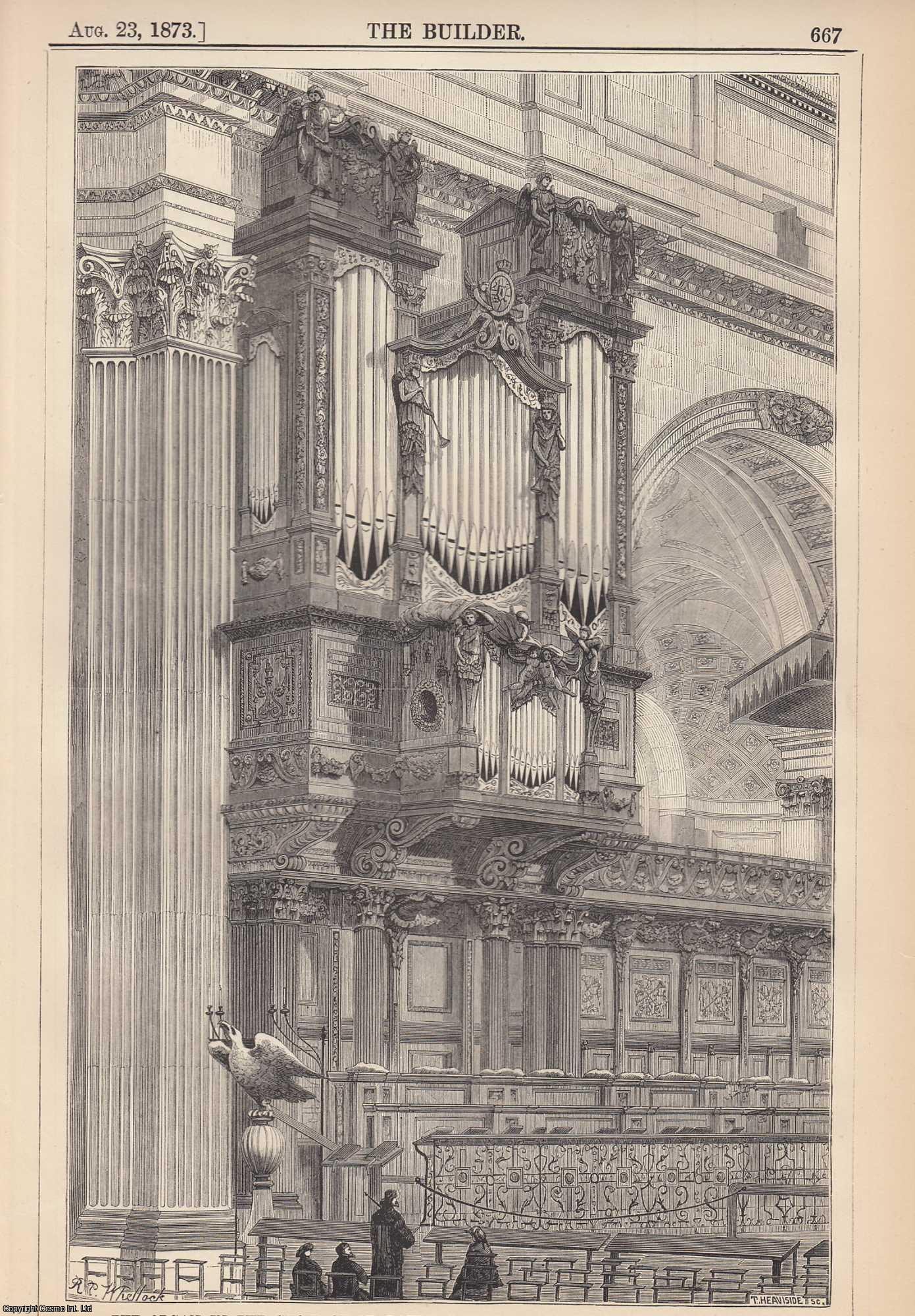 1873 : The Organ in The Choir of St. Paul's Cathedral, London. An ...