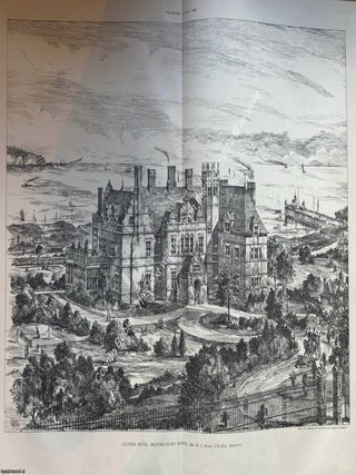 1890 : Victoria Hotel, Milford-On-Sea, Hants. W. C. Evans, Architect. An original page from The Builder. An Illustrated Weekly Magazine, for the Architect, Engineer, Archaeologist, Constructor, & Art-Lover.