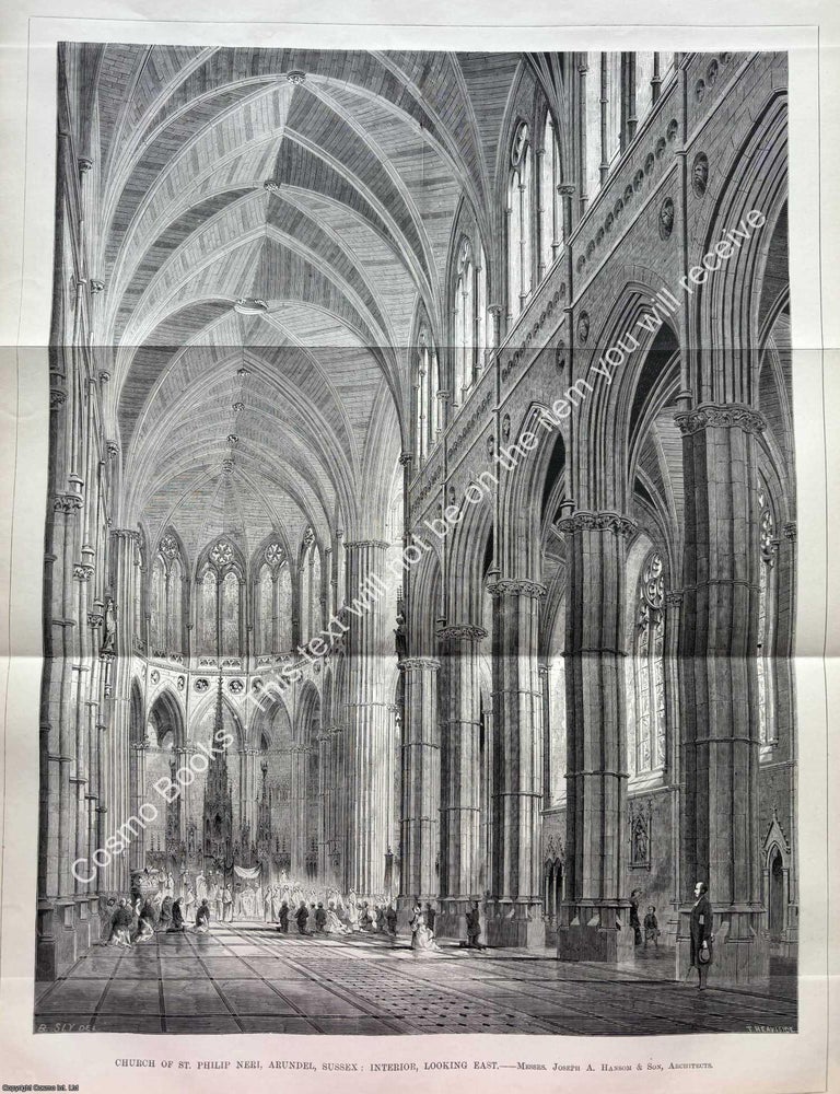 Item #622087 1873 : Church of St. Philip Neri, Arundel, Sussex: Interior Looking East. Joseph A....